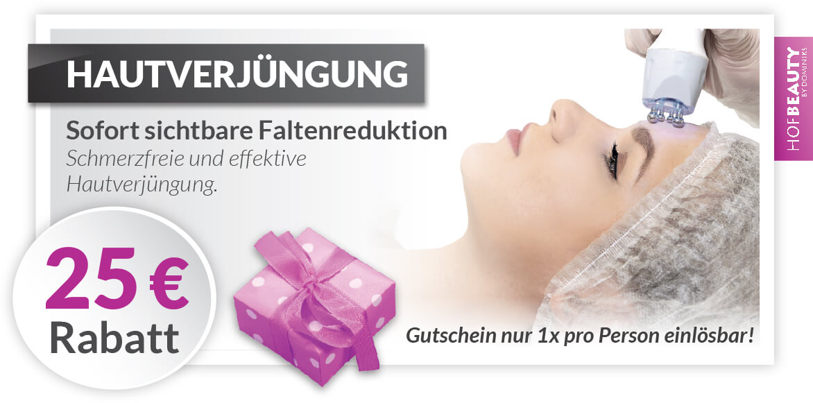 Rabatt Gutschein Hautverjuengung mit Radiofrequenz Technologie im Kosmetikstudio HofBeauty in Hof