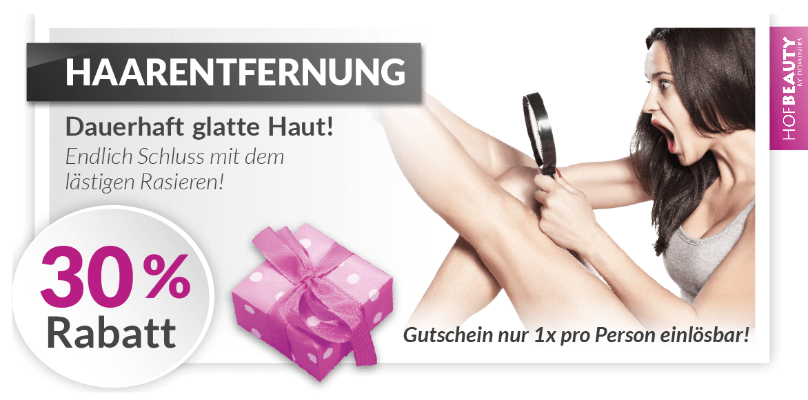 Haarentfernung 30% Rabatt