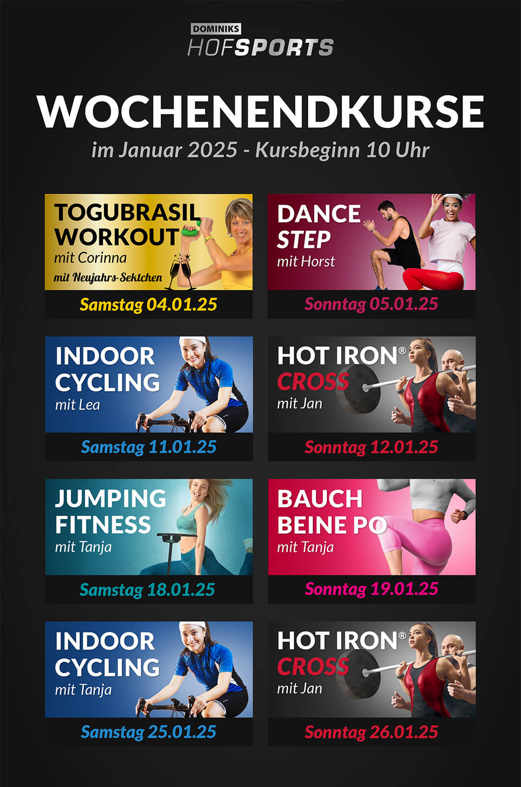 DOMINIKS HofSports Wochenendkurse Januar 2025