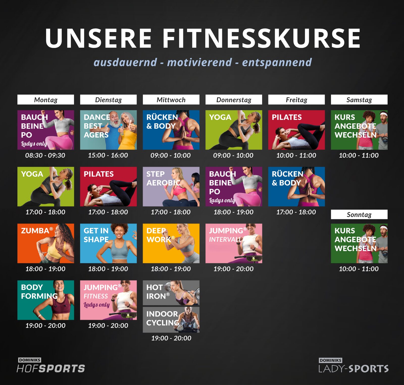 Dominiks HofSports Lady-Sports Kursplan Fitnesskurse 2025