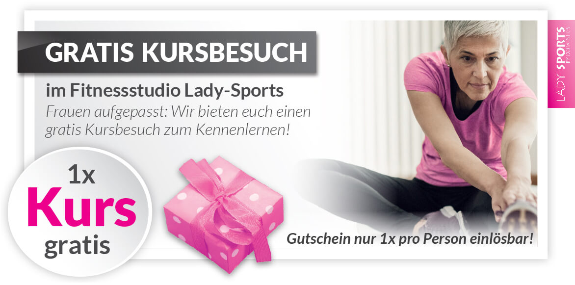 Fitnessstudio Lady-Sports - Gutschein gratis Kursbesuch