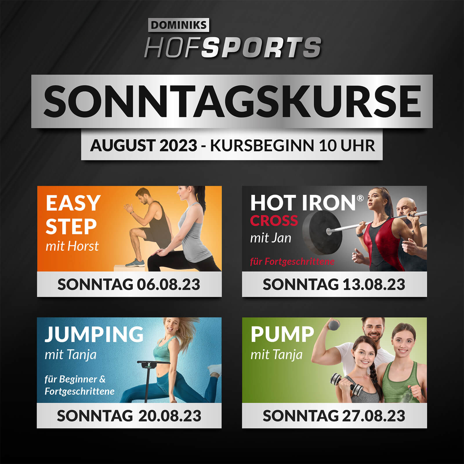 DOMINIKS HofSports Sonntagskurse im August 2023