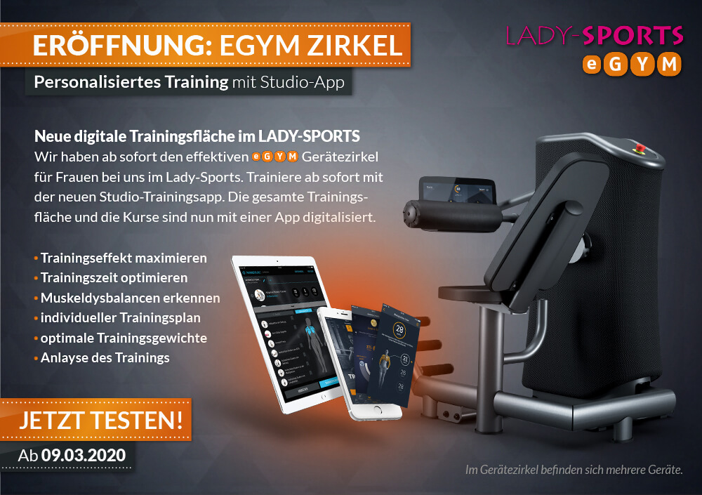 Fitnessstudios HofSports und LadySports - eGYM Zirkel neu im Lady-Sports