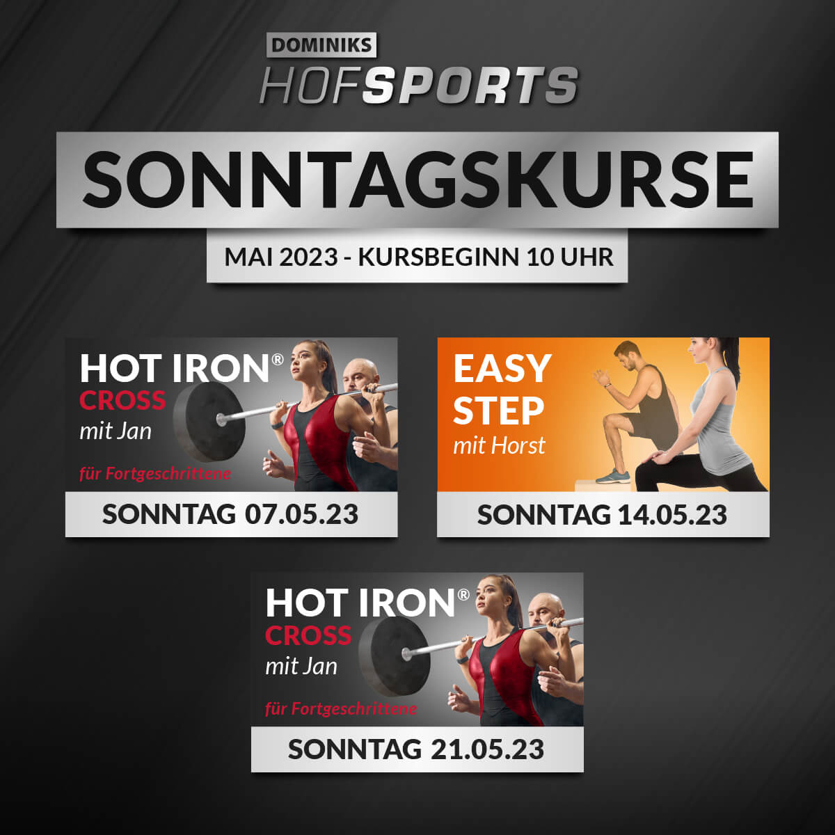 DOMINIKS HofSports Sonntagskurse Mai 2023