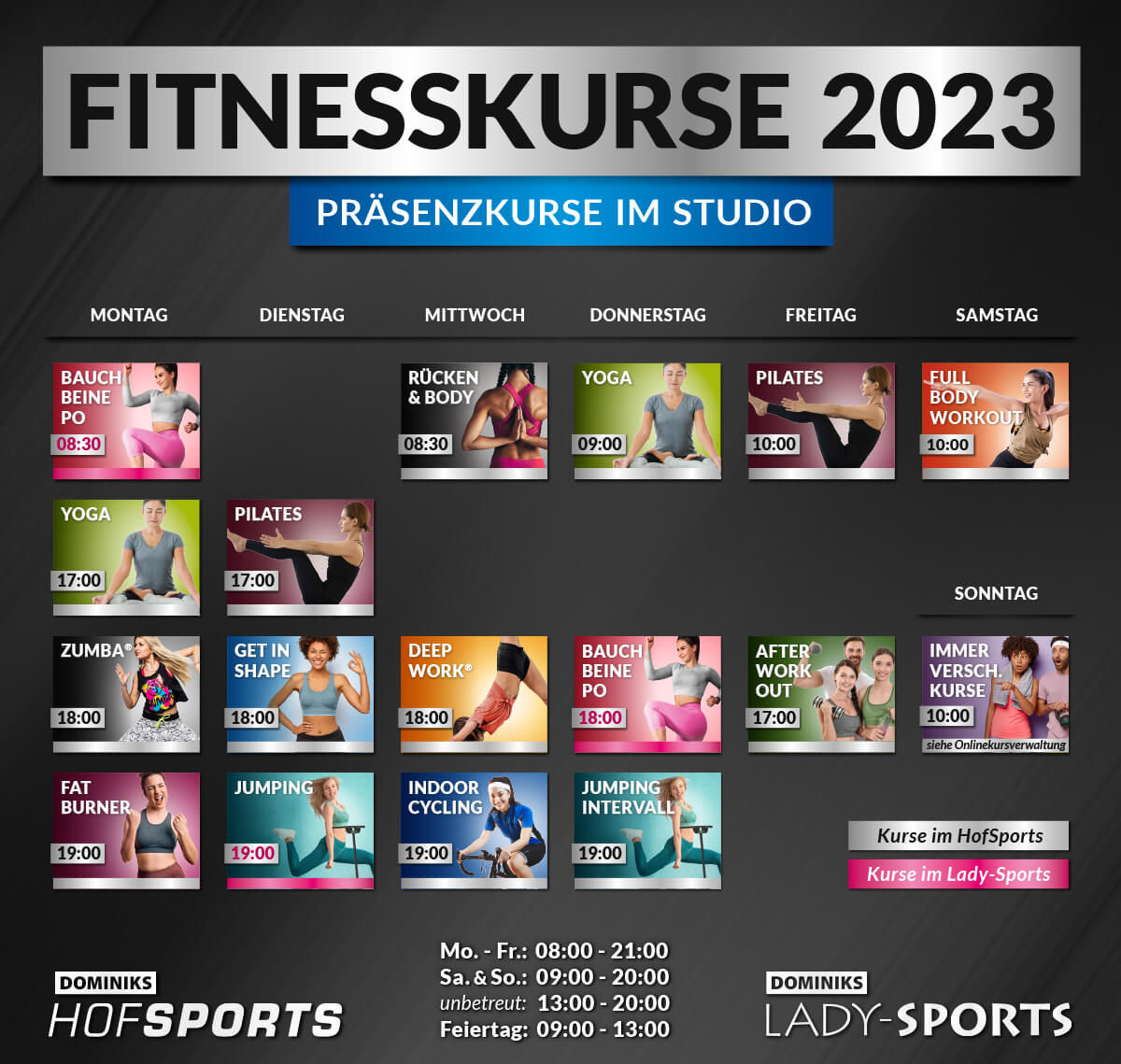 DOMINIKS HofSports Lady-Sports Fitnesskurse Kursplan 2023